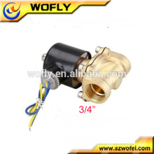 shut off double coil 24VDC brass liquid solenoid valve